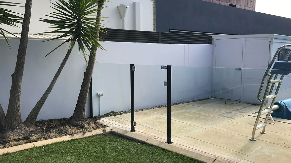 Semi Frameless Matte Black Glass Pool Fencing South Perth WA2 Semi Frameless Matte Black Glass Pool Fencing
