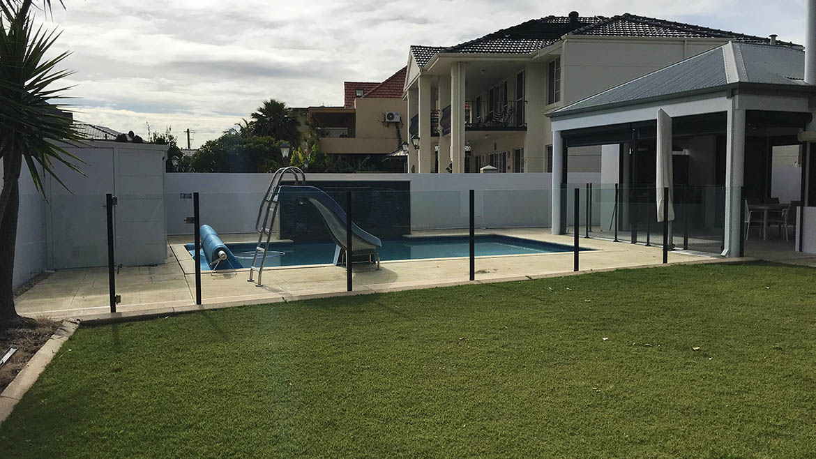 Semi Frameless Matte Black Glass Pool Fencing South Perth WA5 Semi Frameless Matte Black Glass Pool Fencing