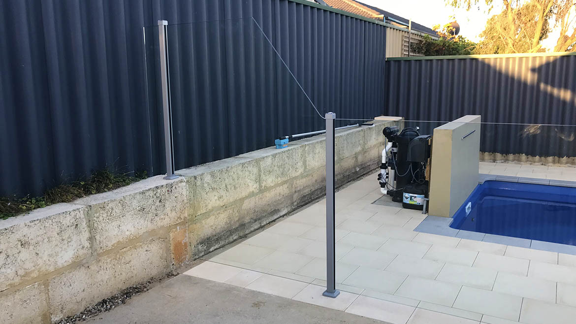 Semi frameless Glass Pool Fencing Solar Lights Southern River WA Semi frameless Glass Pool Fencing Perth